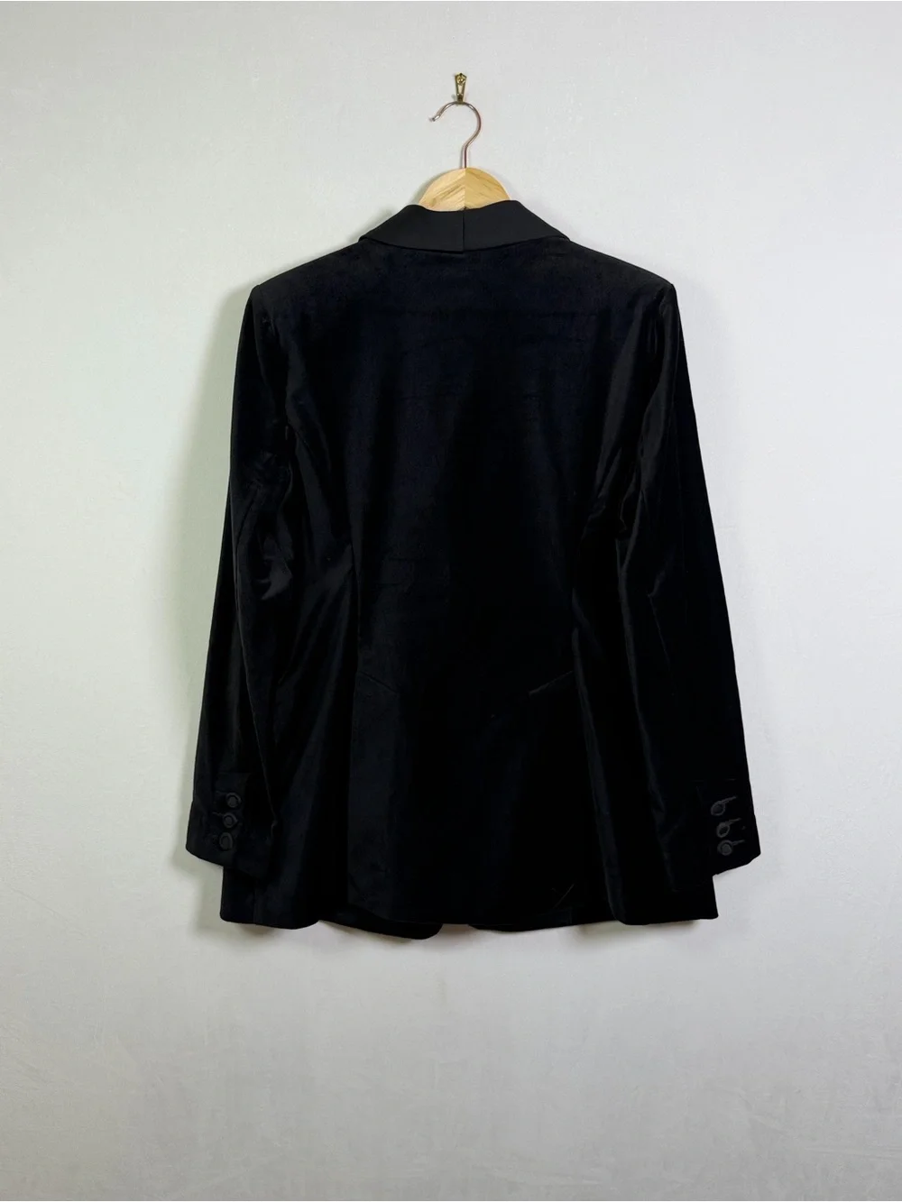 Cabi Women’s Black Velvet Tuxedo Pant Suit Set Size L Jacket & 14 Pants